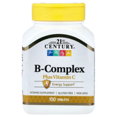 21st Century Healthcare B Complex Plus Vitamin C.-100Tablets