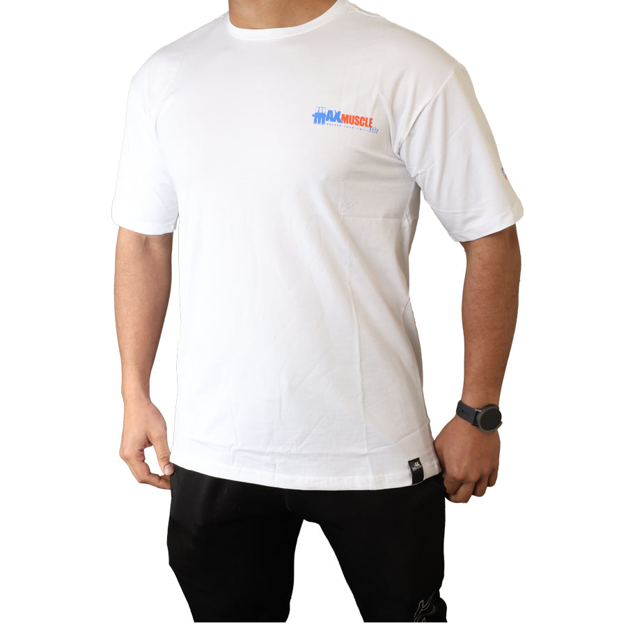 Max Muscle T-Shirt  White-Over Size
