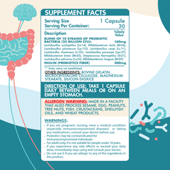 25 Billion Probiotics-30Serv.-30 Capsules Organic Nation