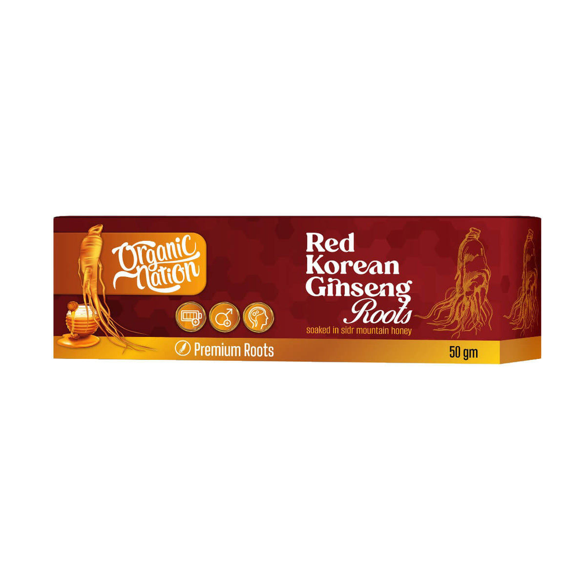Red Korean Ginseng Root with mountain Sidr honey-50g Organic Nation