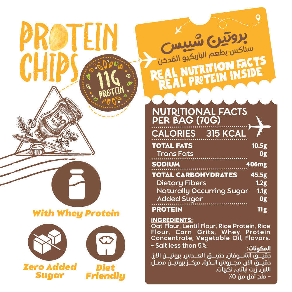 Protein Chips-70G.-Smoked BBQ Organic Nation