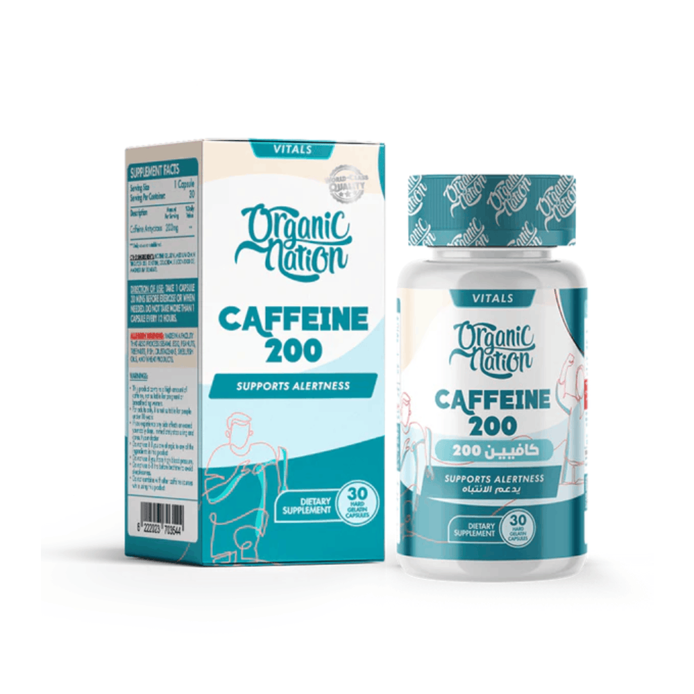 Caffeine 200-30Serv.-30Hard Gelatin Capsules Organic Nation