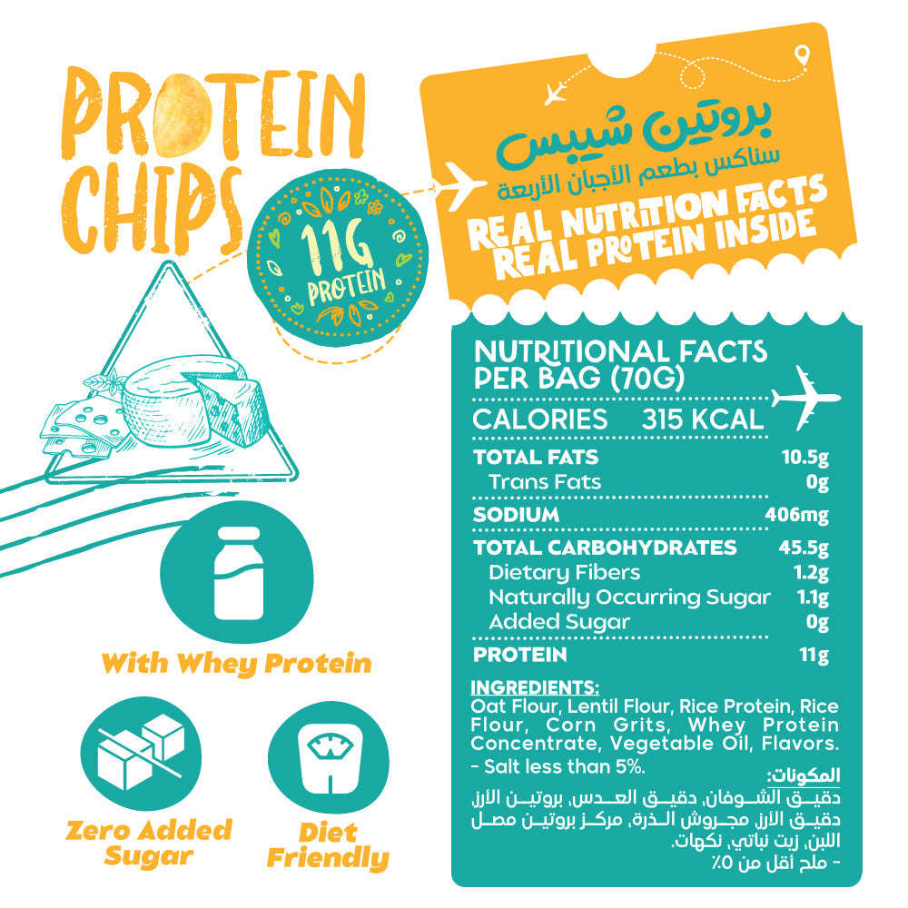 Protein Chips-70G.-Quattro Cheese Organic Nation