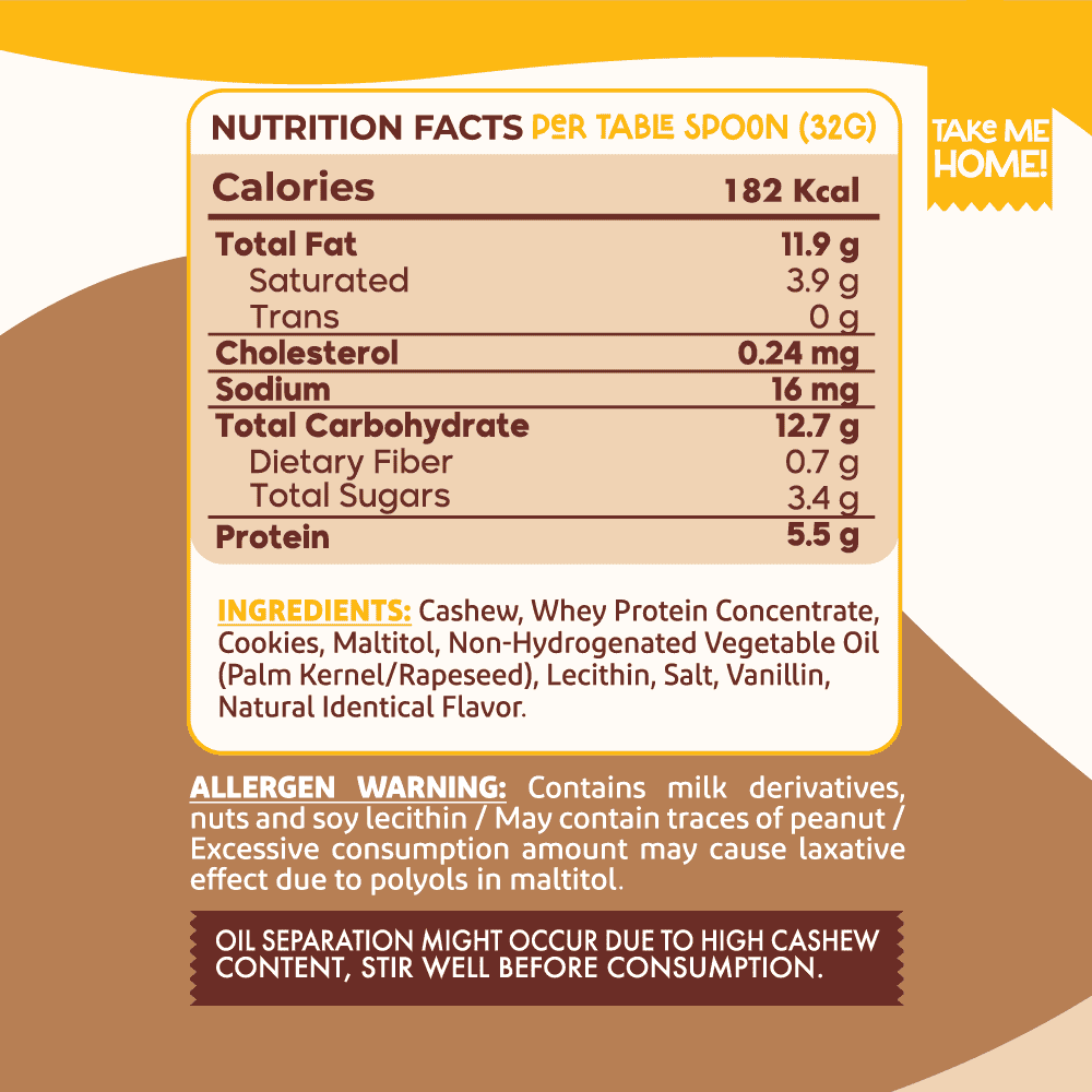 Cashew Spread with Whey Protein – Cookies & Cream | 200g