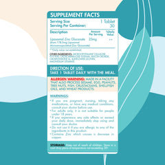 Liposomal Zinc - 30 Tablets- organic nation