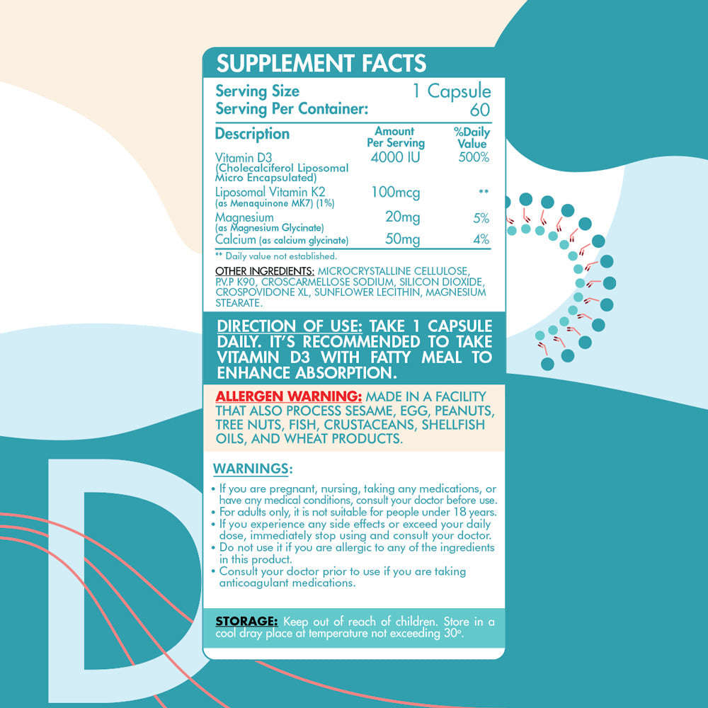 Liposomal D3+K2-60 Capsules