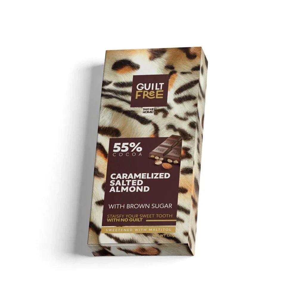 Guilt Free Chocolate Bar 130G-Almond Chocolate Organic Nation