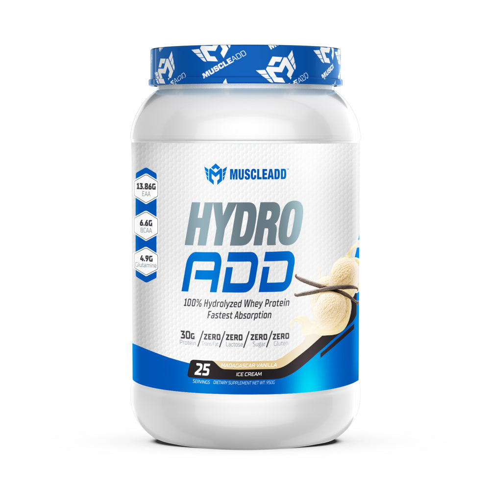 Muscle Add Hydro Add 100%Hydrolyzed Whey Protein Fastest Absorption-25Serv.-950G.