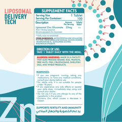 Liposomal Zinc Gluconate-100Serv.-100Tablets