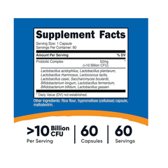 Nutricost Probiotic Complex (10 Billion CFU)-60Serv.-60Capsules