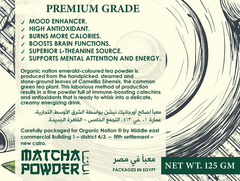 Premium Matcha Powder-125Serv.-125G Organic Nation